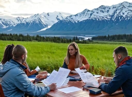 Alaska Community Justice Workers Sitting at Table