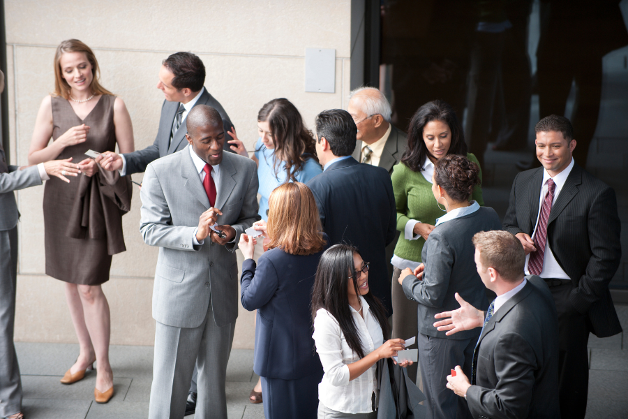 Paralegals and other legal practitioners networking as a way to improve their confidence in their craft.