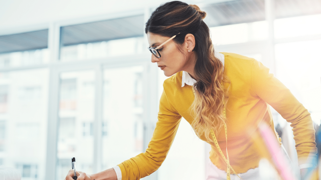 A paralegal paying attention to legal details to help her succeed in her work.