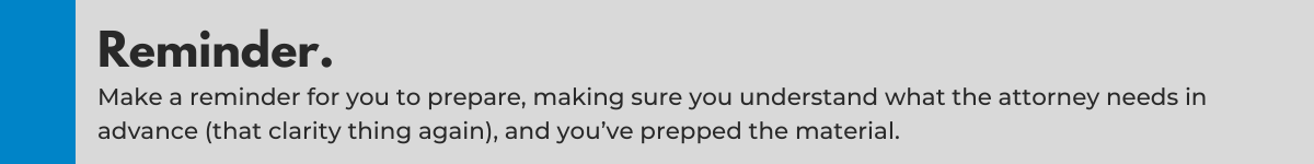 Reminder on what to do as a paralegal