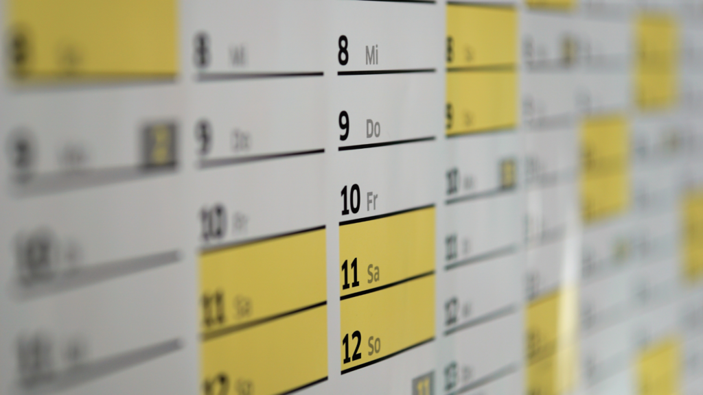 A time-blocking calendar that highlights different times for different activities to help you effectively manage your time.